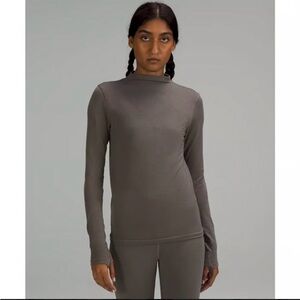 Lululemon Lab Seamless Wool-Blend Long Sleeve Shirt in Rover/Taupe NWT Sz 6